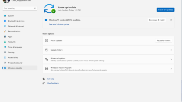 Windows 11 Windows Update settings screen from the official Microsoft Windows blog