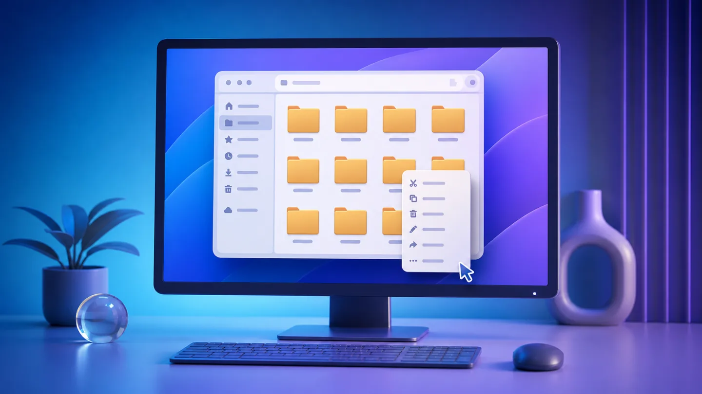 Windows 11 File Explorer and redesigned context menu interface