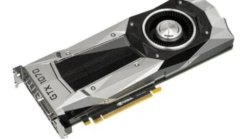 NVIDIA GeForce GTX 1070 Founders Edition graphics card photographed on a white background