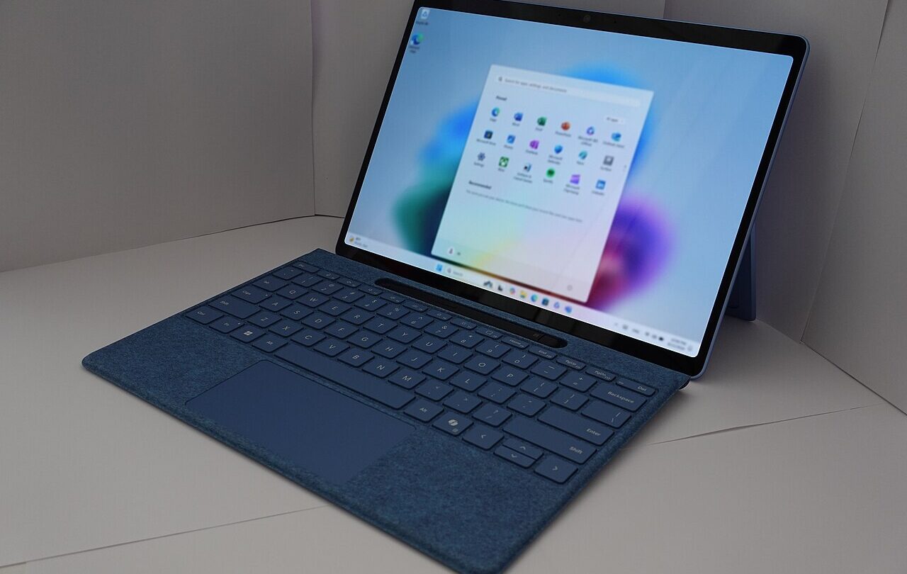 Laptop running Windows 11 with the Start menu open